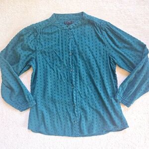 J. Crew Teal Button-Up Blouse